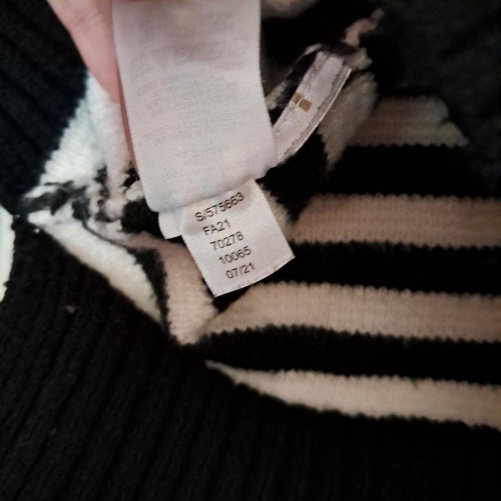 Loft Stripped 1/2 Zip Sweater Black And White Size Small - Picture 8 of 8